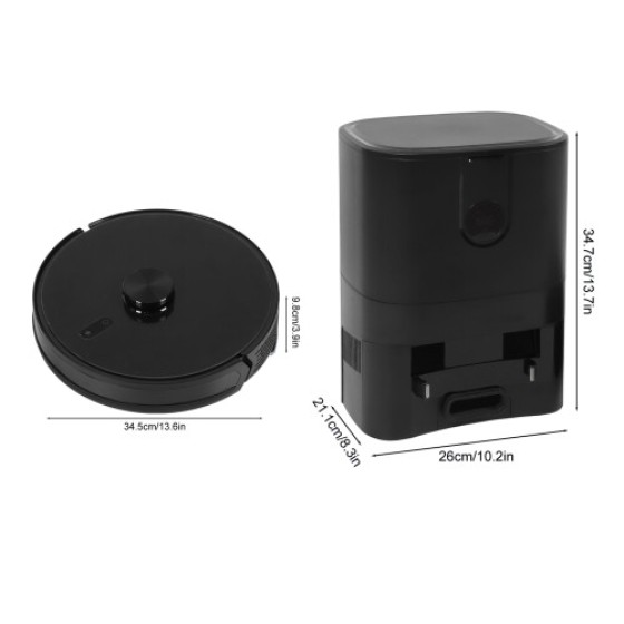 Self-Emptying Robot Vacuum Cleaner with Mop, 5200mAh, 34.5x34.5x9.8cm